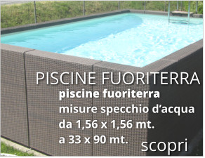 PISCINE FUORITERRA piscine fuoriterra misure specchio d’acqua da 1,56 x 1,56 mt. a 33 x 90 mt.  scopri